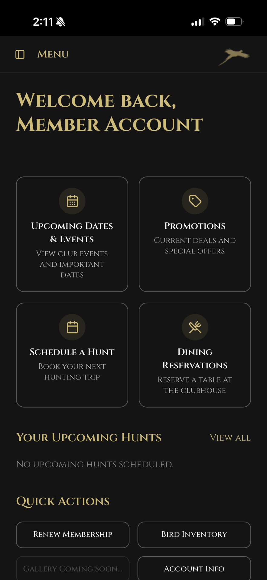 UplandIQ mobile app — Member Dashboard